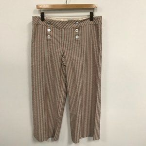 NWT Burning Torch Striped Cropped Wide Leg Pants